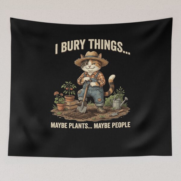 Item preview, I Bury Things Maybe Plants Maybe People Cat designed and sold by snowry.