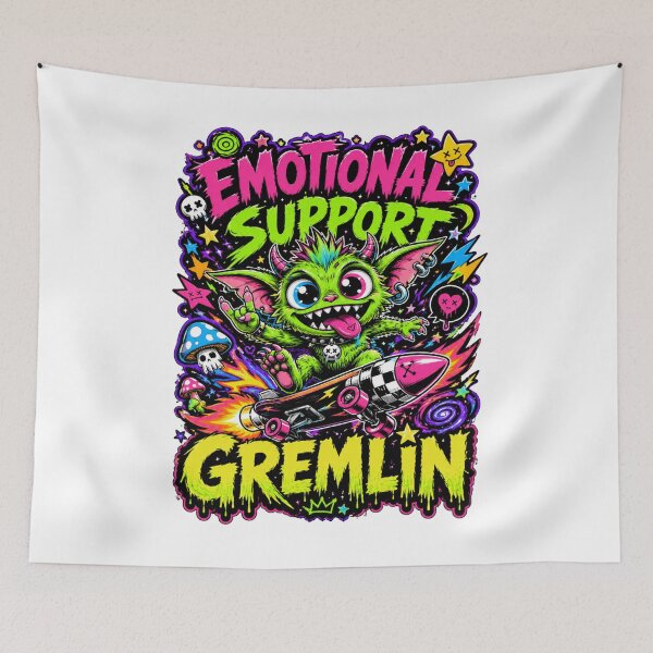 Item preview, Neon Emotional Support Gremlin designed and sold by Wolf Creator.