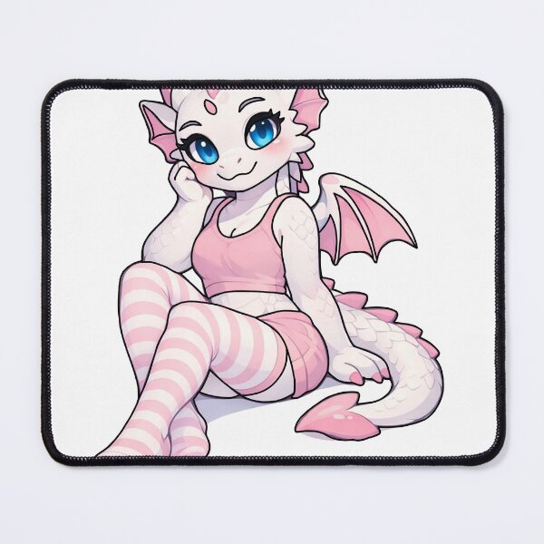 Item preview, Cute Pink Dragon Girl Illustration – Kawaii Fantasy Creature Art designed and sold by GSDraws.