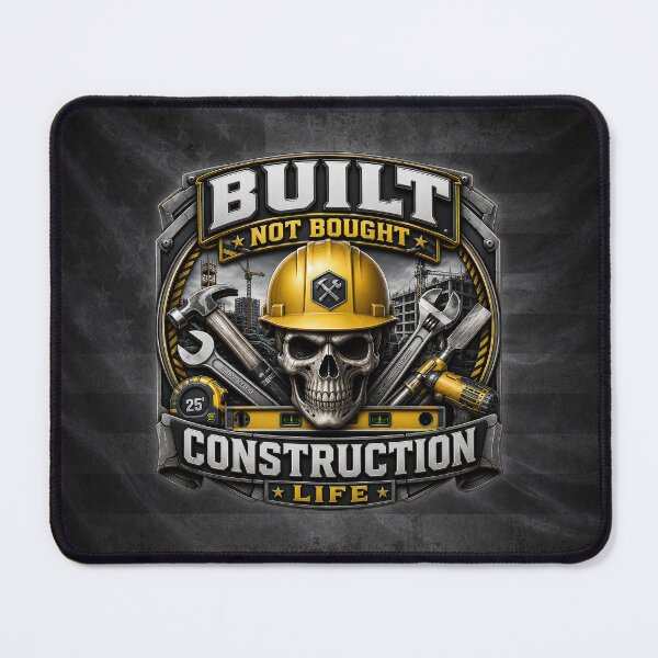 Item preview, Built Not Bought Construction Life Skull Builder Tradesman Design designed and sold by artistwill.