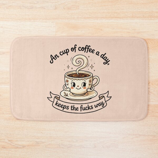 Item preview, An Cup of Coffee a Day Keeps the Fucks Away Funny Coffee Quote – Cute Retro Coffee Graphic designed and sold by TheStephanieRome.