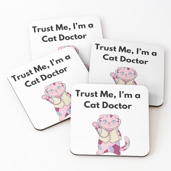 Item preview, Funny Trust Me I'm a Cat Doctor Pink Illustration designed and sold by PeplumiArt.
