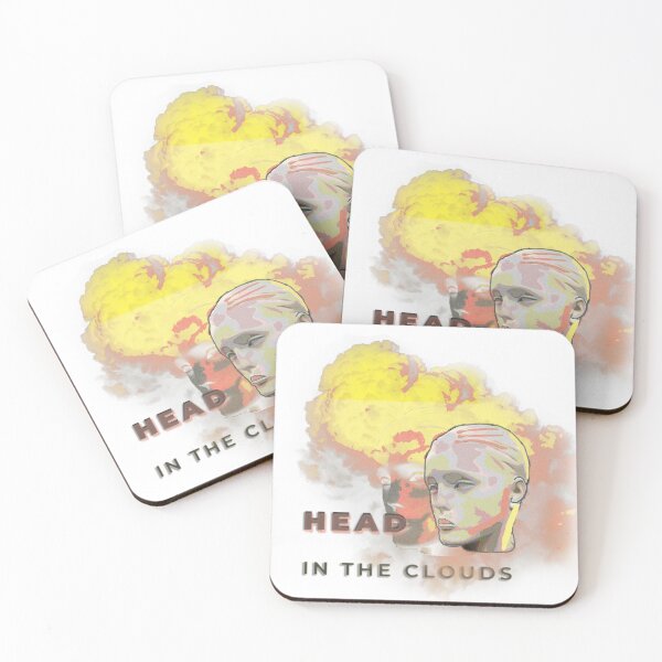 Item preview, HEAD IN THE CLOUDS – Surreal Pastel Statue Art with Colorful Cloud Burst designed and sold by ChiaraPagani.