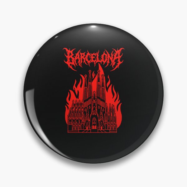 Item preview, Barcelona black metal sagrada familia flames designed and sold by MetalSatyrShop.