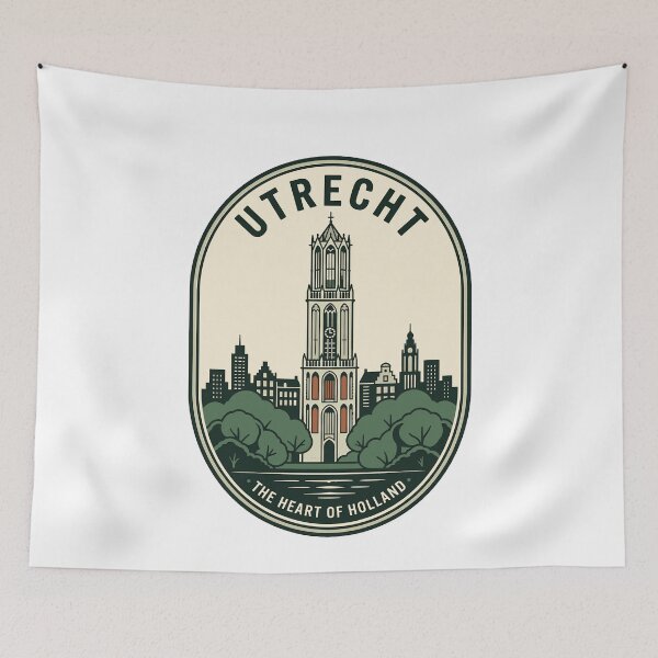 Item preview, Utrecht Netherlands Dom Tower City Skyline Retro designed and sold by k3rstman1.