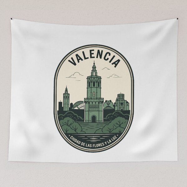 Item preview, Vintage Valencia Spain Travel Emblem Miguelete Tower designed and sold by k3rstman1.