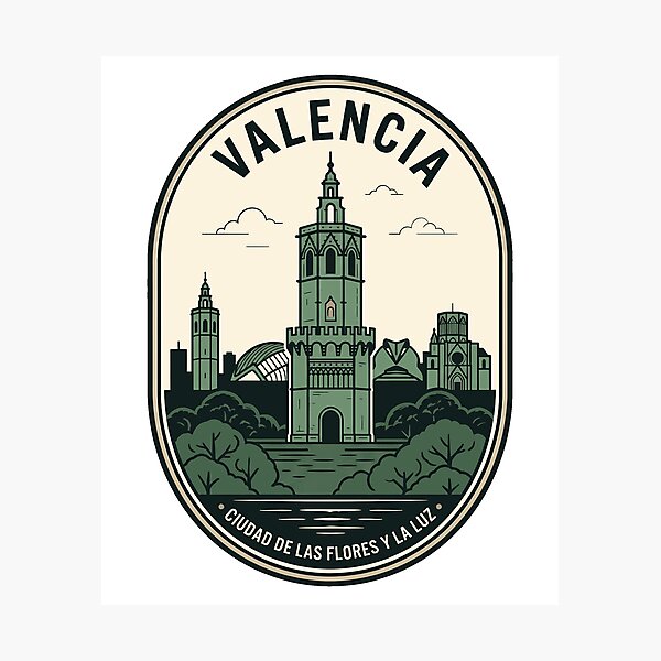 Item preview, Vintage Valencia Spain Travel Emblem Miguelete Tower designed and sold by k3rstman1.