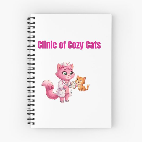 Item preview, Clinic of Cozy Cats - Cute Pink Nurse Kitten Art designed and sold by PeplumiArt.