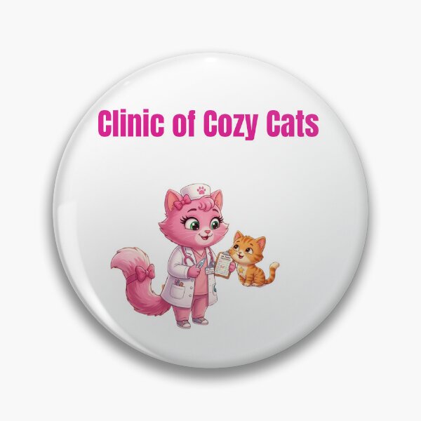 Item preview, Clinic of Cozy Cats - Cute Pink Nurse Kitten Art designed and sold by PeplumiArt.