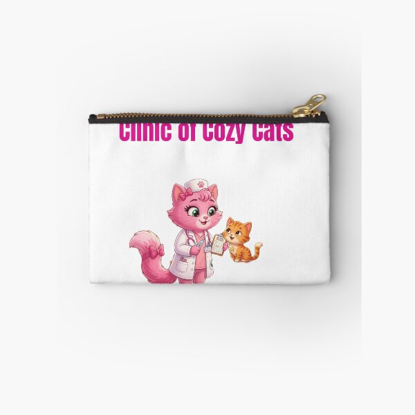 Item preview, Clinic of Cozy Cats - Cute Pink Nurse Kitten Art designed and sold by PeplumiArt.