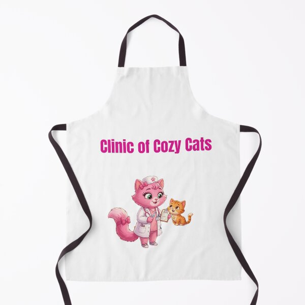 Item preview, Clinic of Cozy Cats - Cute Pink Nurse Kitten Art designed and sold by PeplumiArt.