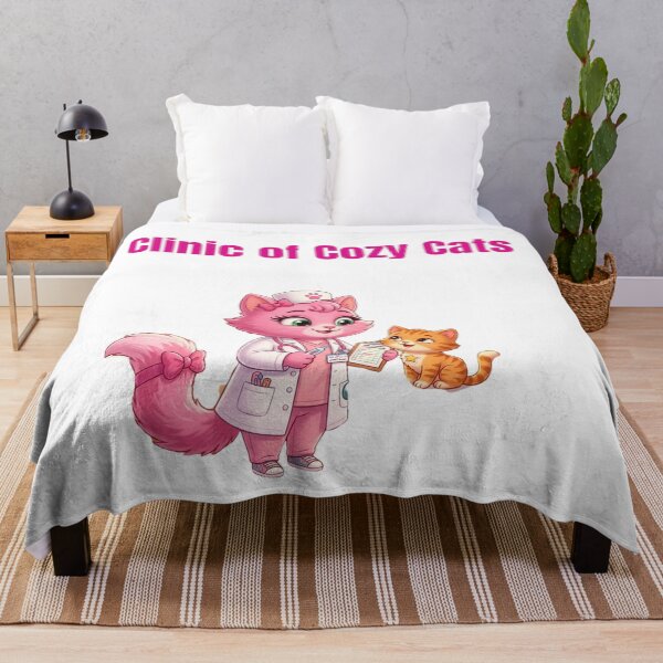 Item preview, Clinic of Cozy Cats - Cute Pink Nurse Kitten Art designed and sold by PeplumiArt.