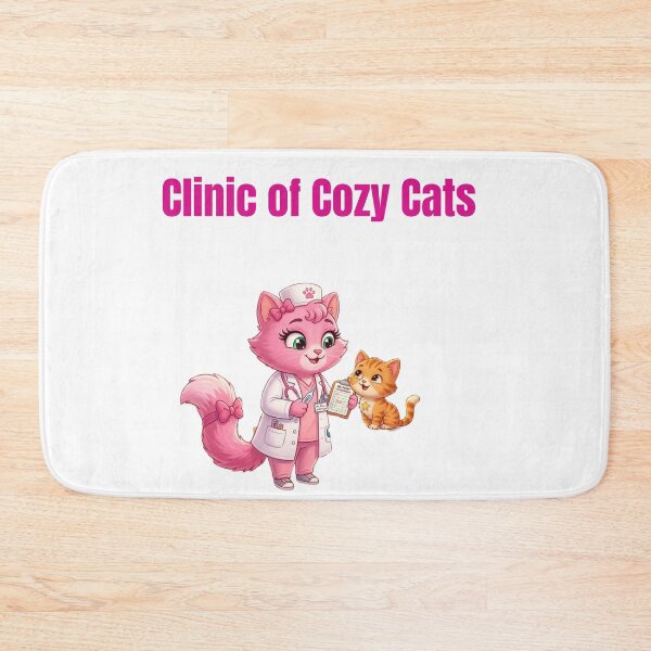 Item preview, Clinic of Cozy Cats - Cute Pink Nurse Kitten Art designed and sold by PeplumiArt.