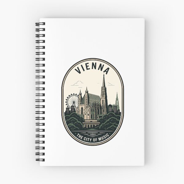 Artikelvorschau, Vintage-Skyline von Wien, Österreich, Stadt der Musik entworfen und verkauft von k3rstman1.