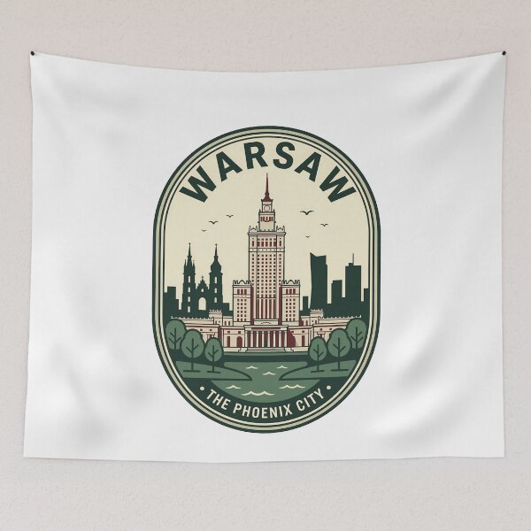 Item preview, Vintage Warsaw Poland Phoenix City Travel Emblem designed and sold by k3rstman1.