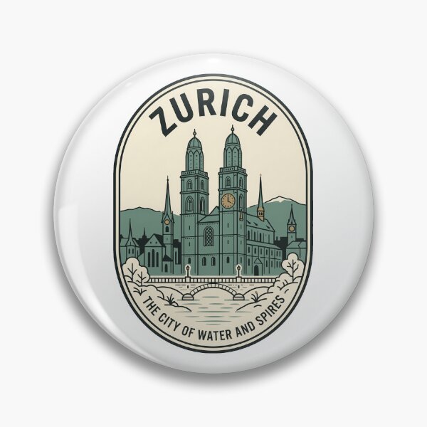 Item preview, Zurich Switzerland Travel Emblem City of Spires designed and sold by k3rstman1.