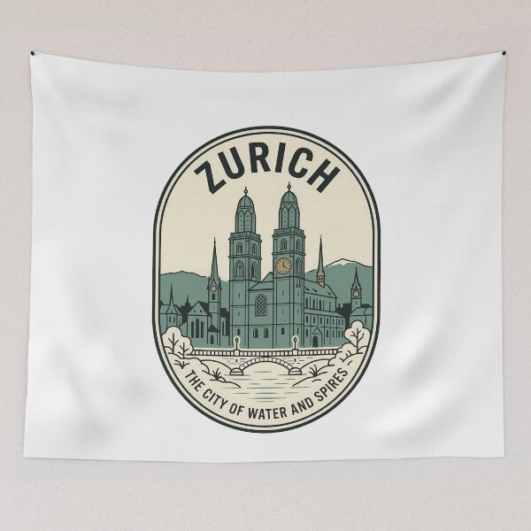 Item preview, Zurich Switzerland Travel Emblem City of Spires designed and sold by k3rstman1.