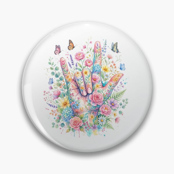 Item preview, I Love You Sign Language Floral Butterflies T-Shirt, ASL Love Gift, Deaf Pride Graphic Tee, Butterfly Hands Shirt designed and sold by pipolabco.