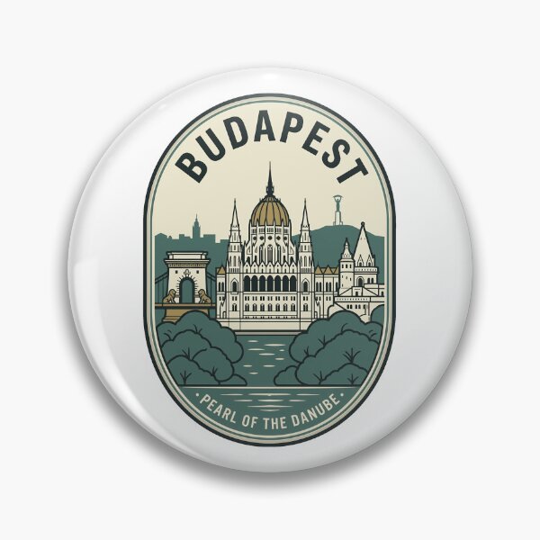 Item preview, Vintage Budapest Hungary Pearl of the Danube Badge designed and sold by k3rstman1.