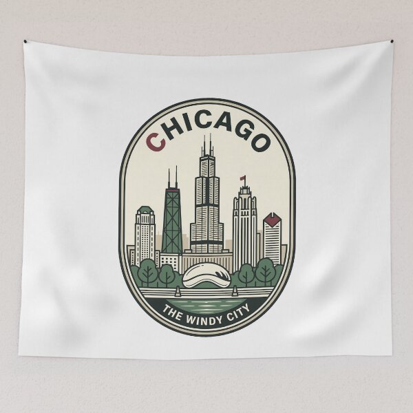 Item preview, Vintage Chicago Skyline The Windy City Badge designed and sold by k3rstman1.