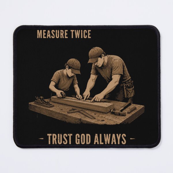 Item preview, Measure Twice Trust God Always | Christian Carpenter Shirt designed and sold by porTEES Co..