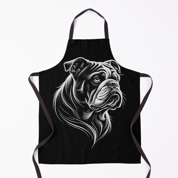 Item preview, Realistic Bulldog Head Tattoo Art Black And White designed and sold by UrbanPrts.