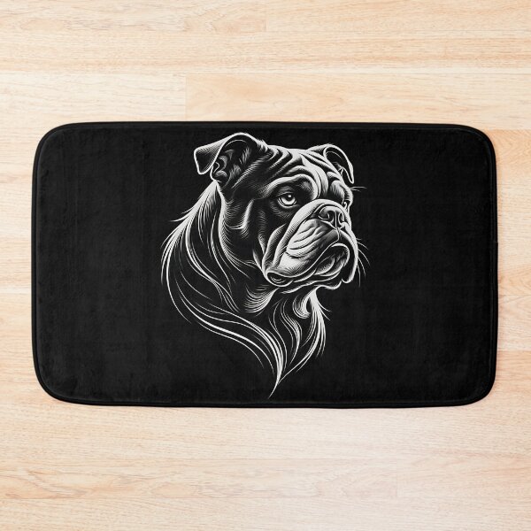 Item preview, Realistic Bulldog Head Tattoo Art Black And White designed and sold by UrbanPrts.