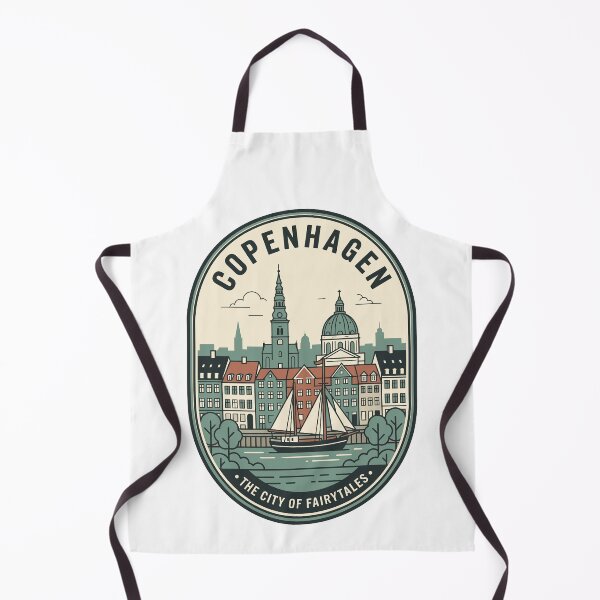 Item preview, Copenhagen Denmark City of Fairytales Skyline Badge designed and sold by k3rstman1.