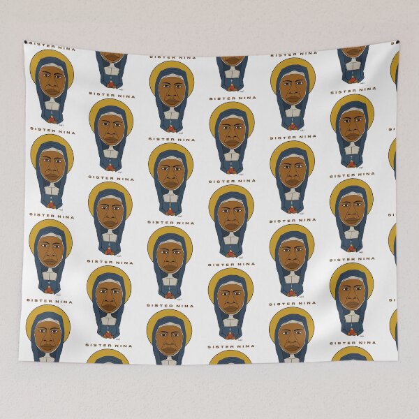 Item preview, A drawn portrait of Nina Simone in religious attire. designed and sold by Eric Sintès.