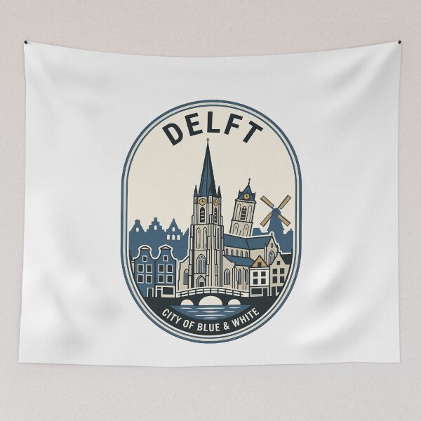 Item preview, Vintage Delft Netherlands Travel Badge Cityscape designed and sold by k3rstman1.