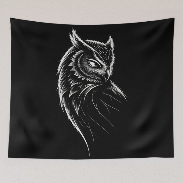 Item preview, Dark Aesthetic Owl Portrait Linework Graphic designed and sold by UrbanPrts.
