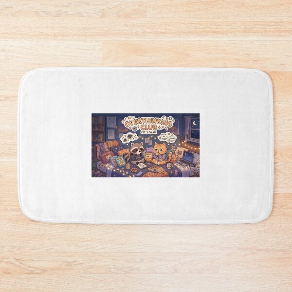 Item preview, Overthinking Club - 3 AM Edition (Cat and Raccoon) designed and sold by AidaAviles.