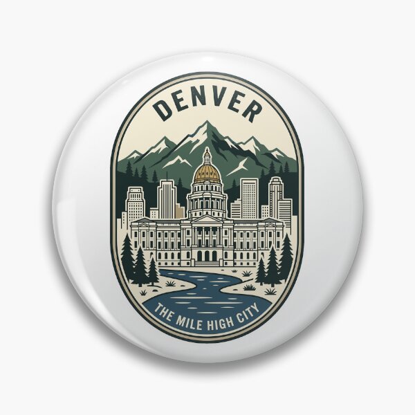 Item preview, Retro Denver Mile High City Skyline Mountains designed and sold by k3rstman1.