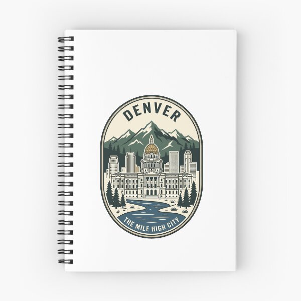 Item preview, Retro Denver Mile High City Skyline Mountains designed and sold by k3rstman1.