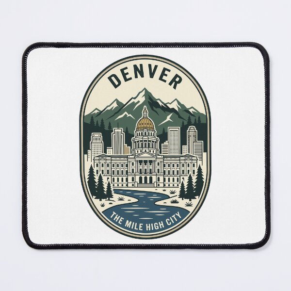 Item preview, Retro Denver Mile High City Skyline Mountains designed and sold by k3rstman1.