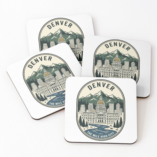 Item preview, Retro Denver Mile High City Skyline Mountains designed and sold by k3rstman1.