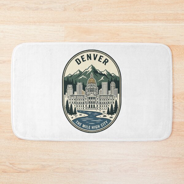 Item preview, Retro Denver Mile High City Skyline Mountains designed and sold by k3rstman1.