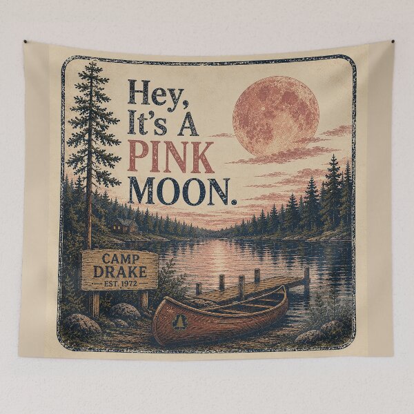 Item preview, Hey, It’s A Pink Moon – Camp Drake 1972 Vintage Summer Camp Folk Shirt designed and sold by DiamondSkyShirt.