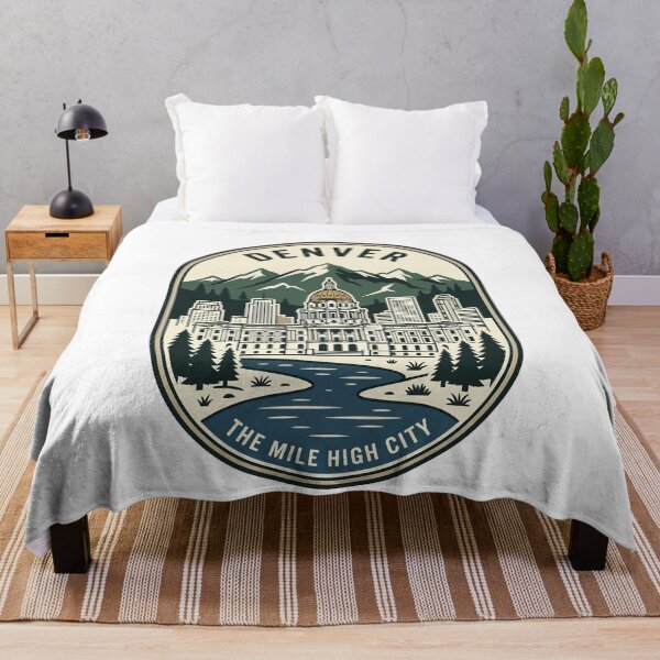 Item preview, Retro Denver Mile High City Skyline Mountains designed and sold by k3rstman1.