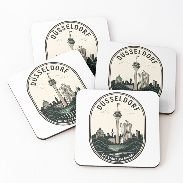 Item preview, Vintage Dusseldorf Germany Skyline Travel Badge designed and sold by k3rstman1.