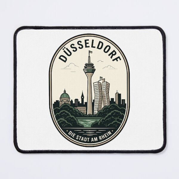 Item preview, Vintage Dusseldorf Germany Skyline Travel Badge designed and sold by k3rstman1.