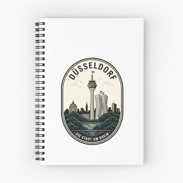 Item preview, Vintage Dusseldorf Germany Skyline Travel Badge designed and sold by k3rstman1.