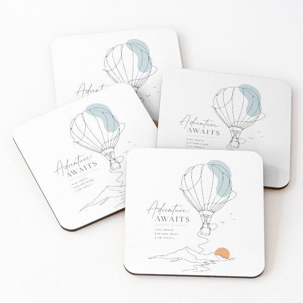Aperçu de l'œuvre Adventure Awaits Hot Air Balloon Art Print créée et vendue par Newthingzy.