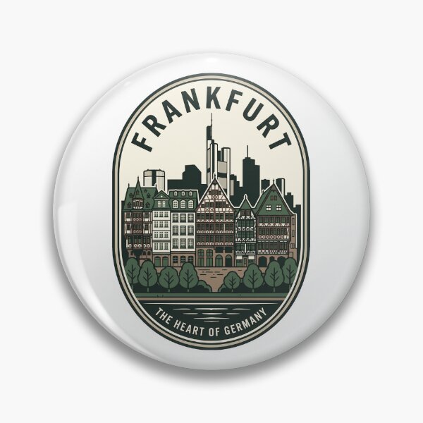 Item preview, Frankfurt Germany Skyline Vintage Travel Badge designed and sold by k3rstman1.