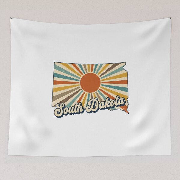 Item preview, Sorth Dakota Retro Sunset State Silhouette – Vintage Distressed Design designed and sold by Paper Drip.