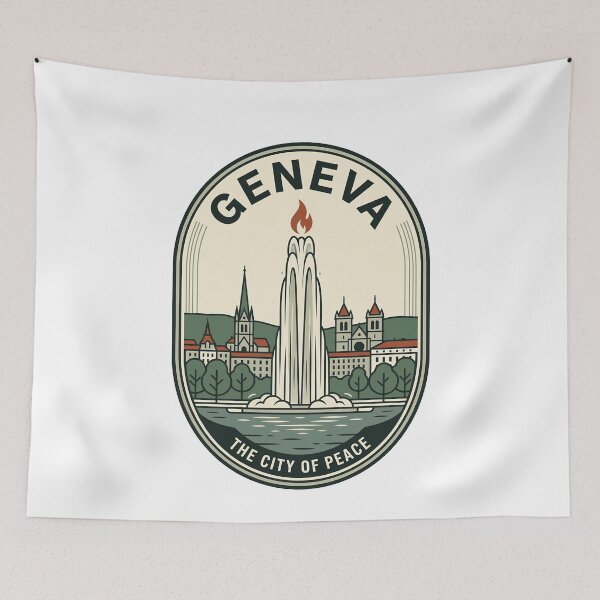 Item preview, Vintage Geneva Switzerland City Of Peace Badge designed and sold by k3rstman1.