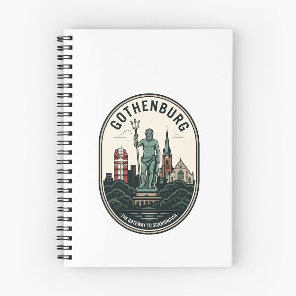 Item preview, Gothenburg Sweden Poseidon Statue Vintage Travel Badge designed and sold by k3rstman1.