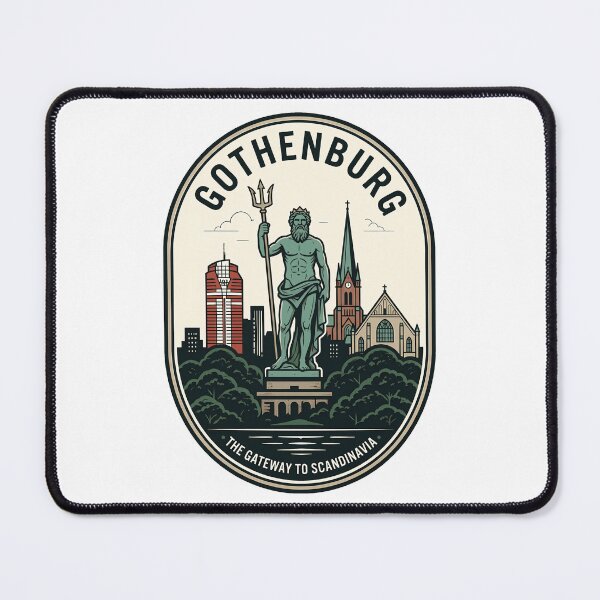 Item preview, Gothenburg Sweden Poseidon Statue Vintage Travel Badge designed and sold by k3rstman1.