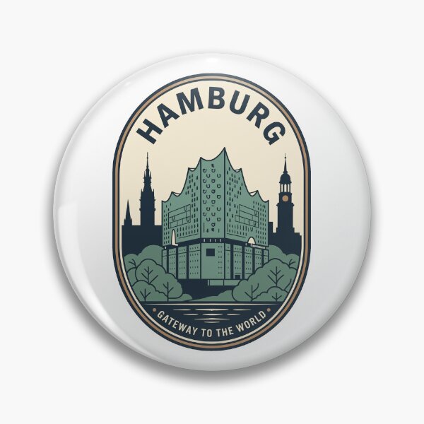 Item preview, Hamburg Germany Vintage Elbphilharmonie Skyline Travel Badge designed and sold by k3rstman1.