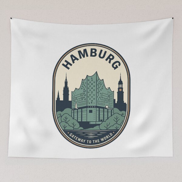 Item preview, Hamburg Germany Vintage Elbphilharmonie Skyline Travel Badge designed and sold by k3rstman1.